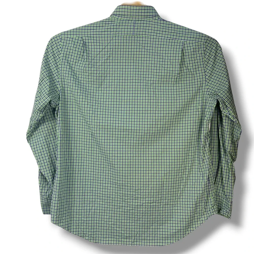 Polo Ralph Lauren Button‎ Down Men XL Green Blue Gingham Performance Shirt Golf